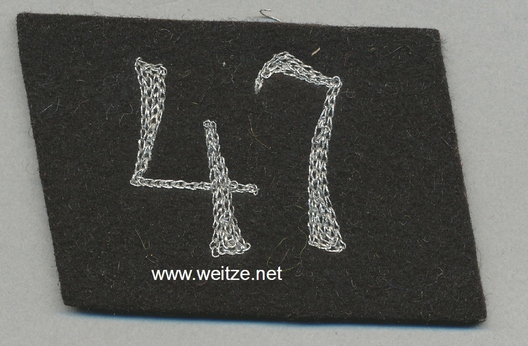 Allgemeine SS 47th Standarte Unit Collar Tab Obverse