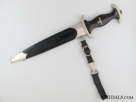 Allgemeine SS M33 Early Pre-RZM Mark Service Dagger (by Robert Klaas) Obverse in Scabbard