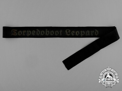 Kriegsmarine Torpedoboot Leopard Cap Tally Ribbon Obverse