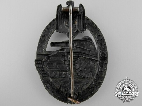 Panzer Assault Badge, in Bronze, by C. E. Juncker (hollow) Reverse