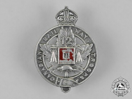 12th Battalion Railway Troops Officers Cap Badge Obverse