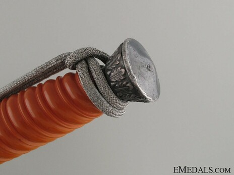 German Army Unmarked Orange Grip Officer’s Dagger Pommel Detail