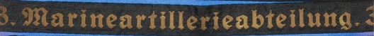 Kriegsmarine 3. Marineartillerieabteilung Cap Tally Ribbon Obverse