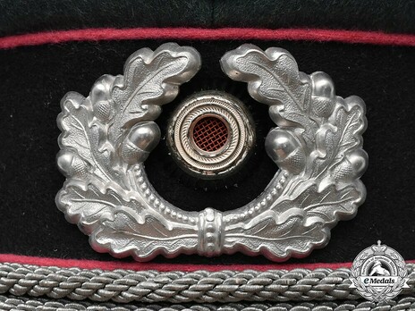 German Army Armoured Officer's Visor Cap Wreath & Cockade Detail