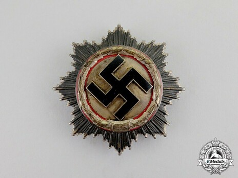 German Cross, in Silver, by Deschler (6 rivets, long pin) Obverse