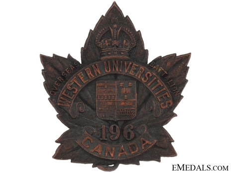 196th Infantry Battalion Other Ranks Cap Badge Obverse