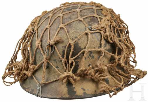 German Army Steel Helmet M40 (Camouflage Net version) Back