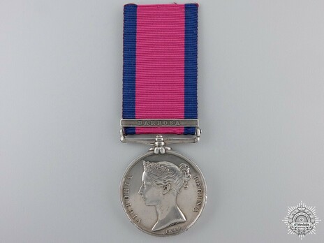 Silver Medal (with "BARROSA" clasp) Obverse