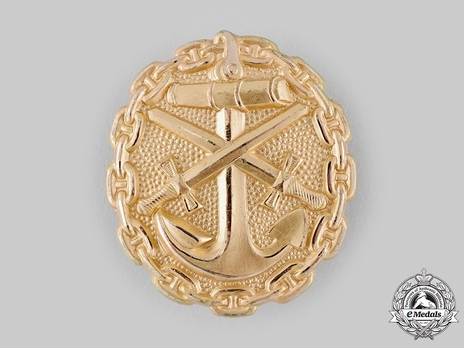 Naval Wound Badge, in Gold (in bronze) Obverse