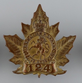 124th Infantry Battalion Officers Cap Badge Obverse