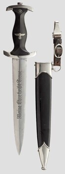 Allgemeine SS M33 RZM Marked Service Dagger (by Artur Schüttelhöfer) Obverse with Scabbard