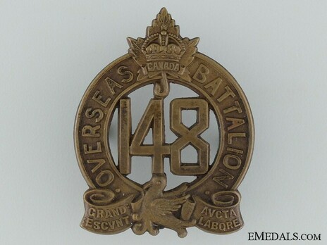 148th Infantry Battalion Other Ranks Cap Badge (Void) Obverse