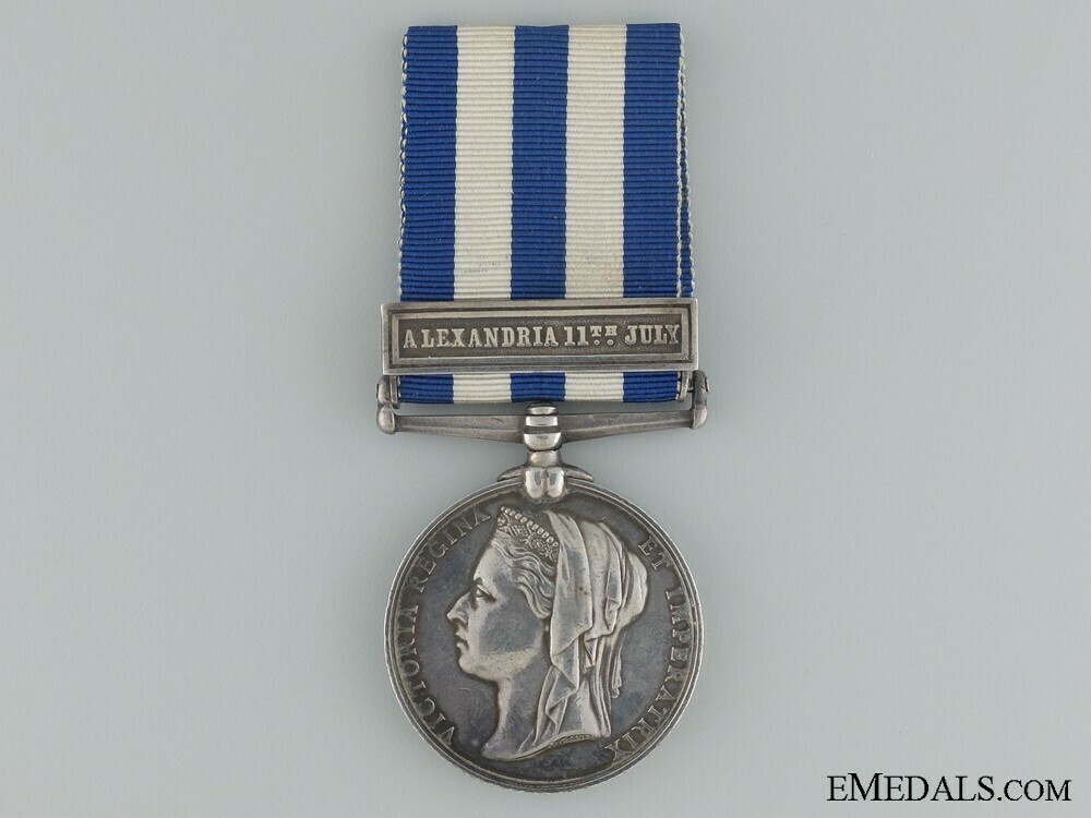 Silver medal with alexandria 11th july clasp obverse