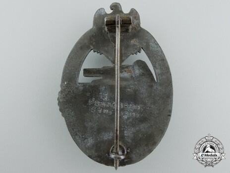 Panzer Assault Badge, in Silver, by Frank & Reif Reverse