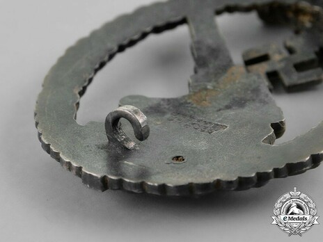 Luftwaffe Flak Badge, by G. Brehmer (in nickel silver) Detail