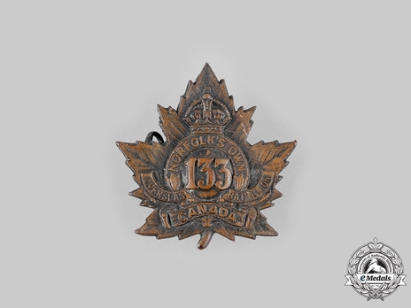 133rd Infantry Battalion Other Ranks Cap Badge Obverse