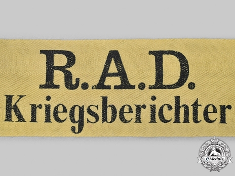 RAD Kriegsberichter Sleeveband (NCO/EM version) Obverse Detail