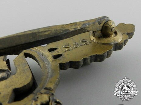 Bomber Clasp, in Gold (with "300" pendant) Detail