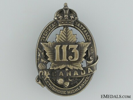 113th Infantry Battalion Other Ranks113th Infantry Battalion  Cap Badge Obverse