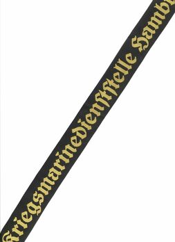 Kriegsmarine Dienststelle Hamburg Cap Tally Ribbon Obverse