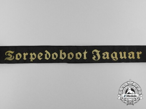 Kriegsmarine Torpedoboot Jaguar Cap Tally Ribbon Obverse