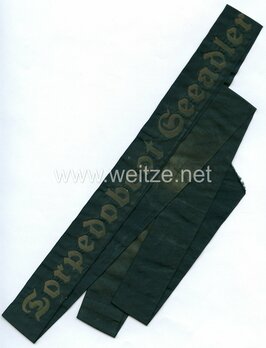 Kriegsmarine Torpedoboot Seeadler Cap Tally Ribbon Obverse