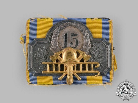 Fire Service Long Service Bar for 15 Years (in silver-plated bronze) Obverse