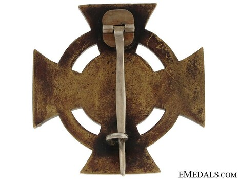 Friedrich August Cross, I Class Cross (in blackened bronze) Reverse