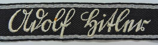 Waffen-SS Leibstandarte SS Adolf Hitler NCO/EM's Cuff Title (RZM machine-embroidered version) Obverse