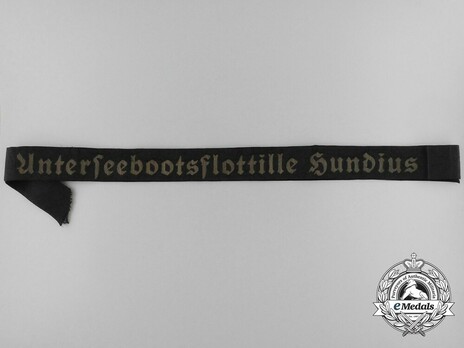 Kriegsmarine Unterseebootsflottille Hundius Cap Tally Ribbon Obverse