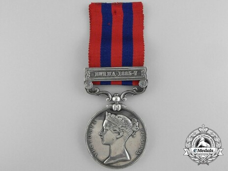 Silver Medal (with "BURMA 1885-7" clasp) Obverse