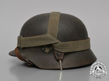 German Army Steel Helmet M40 (Camouflage Strap version) Left Side