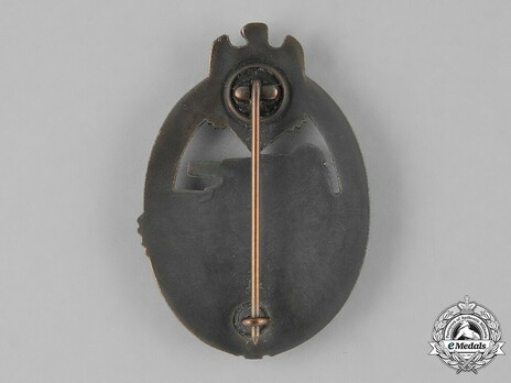 Panzer Assault Badge, in Bronze, by H. Aurich Reverse