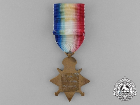 Bronze Star (with "5TH AUG. 22ND NOV. 1914" clasp) Reverse