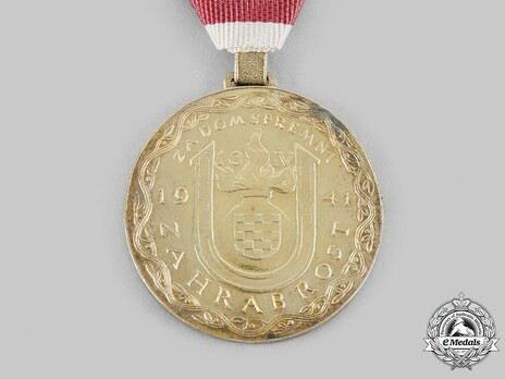 Ante Pavelic Gold Bravery Medal, in silver gilt Reverse