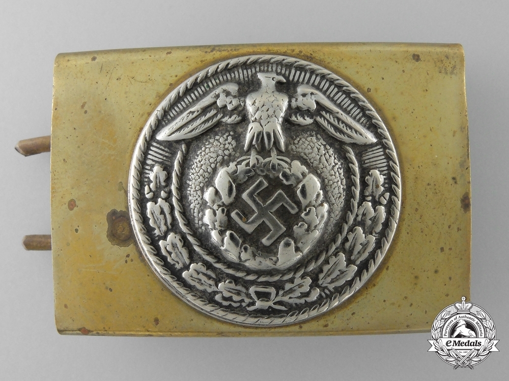 Hj non officer pre 1933 belt buckle brass silver nickel obverse