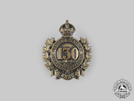 130th Infantry Battalion Other Ranks Cap Badge (Solid) Obverse