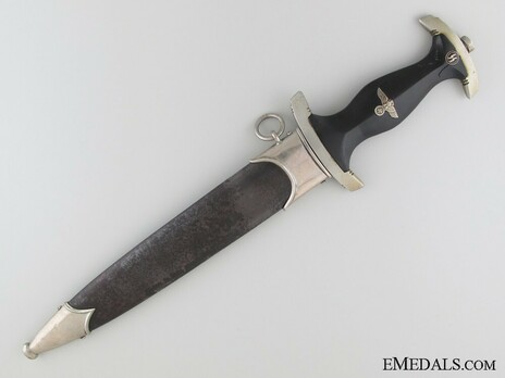 Allgemeine SS M33 RZM Marked Service Dagger (by Robert Klaas) Obverse in Scabbard