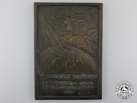 Honour Plaque of Air District Staff Finland (1943) Obverse 