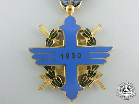 Order of Aeronautical Virtue, Type I, Civil Division, Officer's Cross Reverse