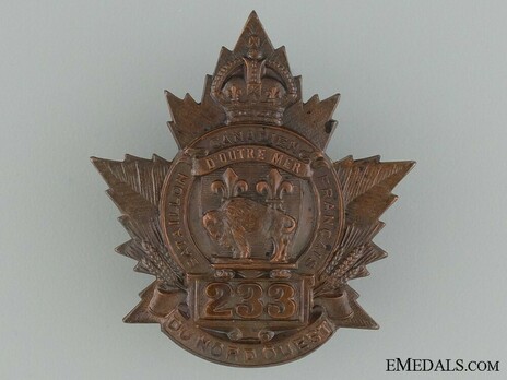 233rd Infantry Battalion Other Ranks Cap Badge Obverse