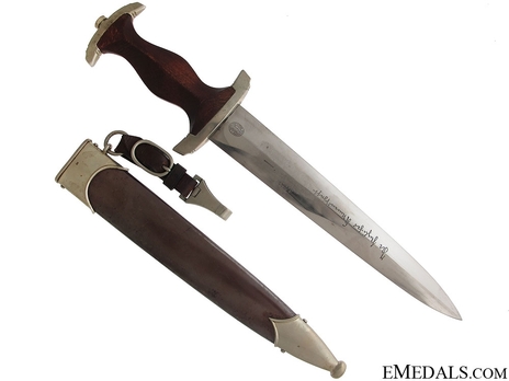 SA Röhm Honour Dagger (with partial dedication) (by Eickhorn) Reverse with Scabbard