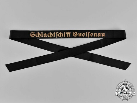 Kriegsmarine Schlachtschiff Gneisenau Cap Tally Ribbon Obverse