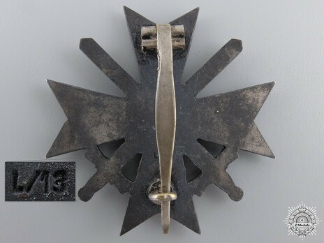 War Merit Cross I Class with Swords, by P. Meybauer (L/13, zinc) Reverse