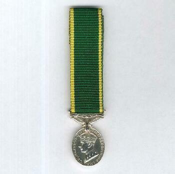 Miniature Silver Medal (for Kenyan Forces, with King George VI "INDIAE IMP"effigy) Obverse