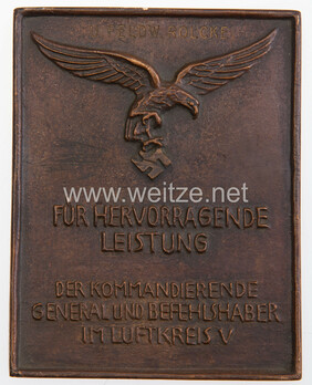 Honour Plaque of Air District V Obverse