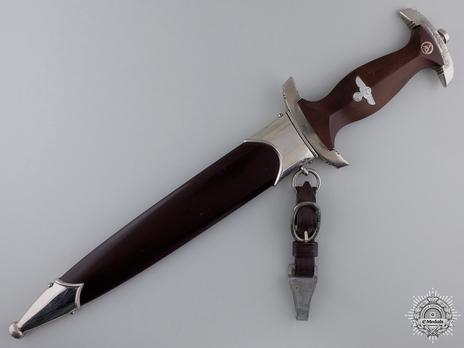 SA Standard Service Dagger by Lauterjung (Tiger; RZM marked) Obverse in Scabbard