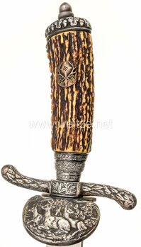 Deutsche Jägerschaft Luxury Hunting Knife by Alcoso Obverse Grip