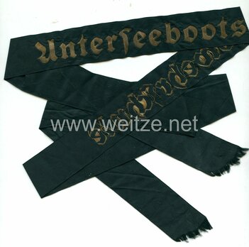 Kriegsmarine Unterseebootsabwehrschule Cap Tally Ribbon Obverse