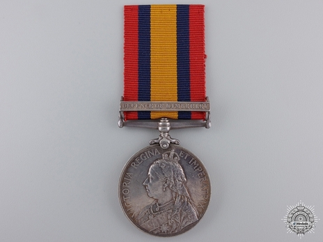 Silver Medal (minted without date, with "DEFENCE OF KIMBERLY" clasp) Obverse